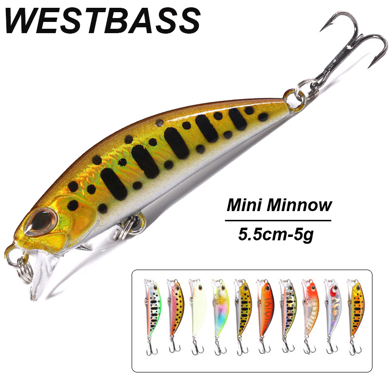 Fishing Lure Jerkbait - WESTBASS 1PX Micro Minnow Köder 55mm-5g