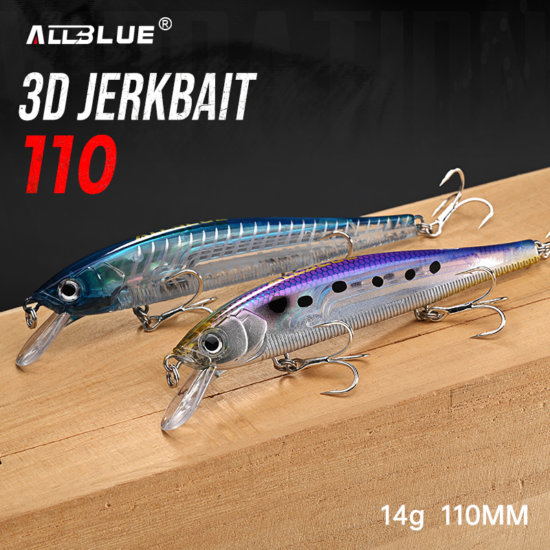 Fishing Lure Jerkbait - ALLBLUE 3D Jerkbait Wobbler Angelköder 110mm
