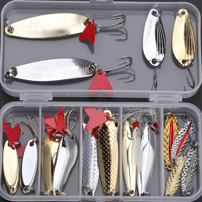 Fishing Lure Swimbait - Angelköder-Set, 16-teilig, Trolling- und Jigging-Köder, Metall-Löffelköder