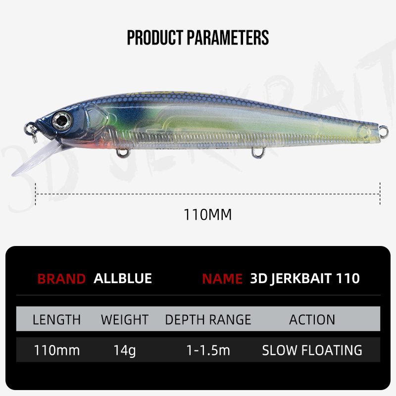 ALLBLUE 3D Jerkbait Wobbler An – Fishing Lure Jerkbait Bewertung und Preis