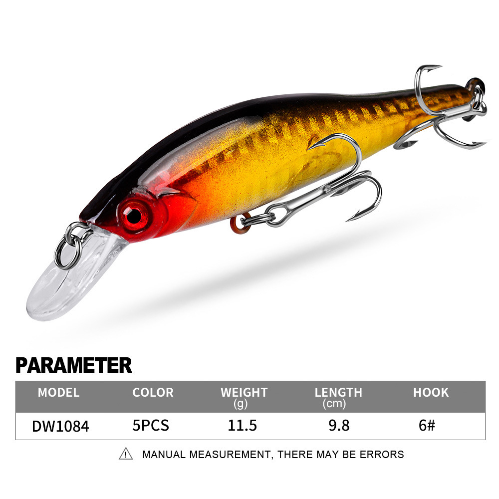 5 Farben Tintenfisch-Minnow-An – Fishing Lure Jerkbait Bewertung und Preis