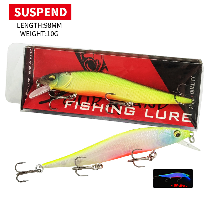 98MM 10G Schwebender Minnow Je – Fishing Lure Jerkbait Bewertung und Preis
