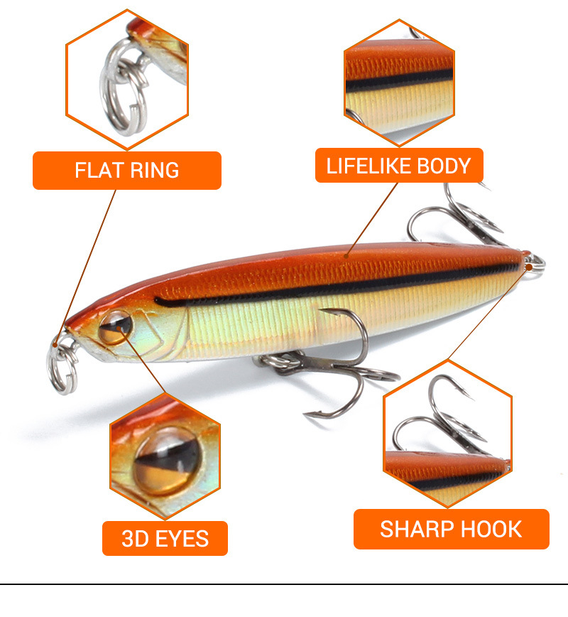 1Pcs 75mm 13,6g Bleistift Köde – Fishing Lure Topwater Bewertung und Preis