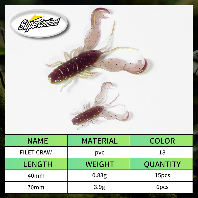 2023 Supercontinent Filet Craw – Fishing Lure Soft Plastic Bewertung und Preis
